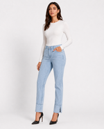 Load image into Gallery viewer, Slant Line Denim Jeans