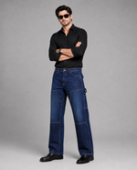 Load image into Gallery viewer, Midnight Linear cargo Jean