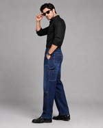 Load image into Gallery viewer, Midnight Linear cargo Jean
