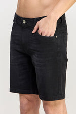 Load image into Gallery viewer, Basic Black Denim Shorts - MEN's Shorts - UrbanKoach