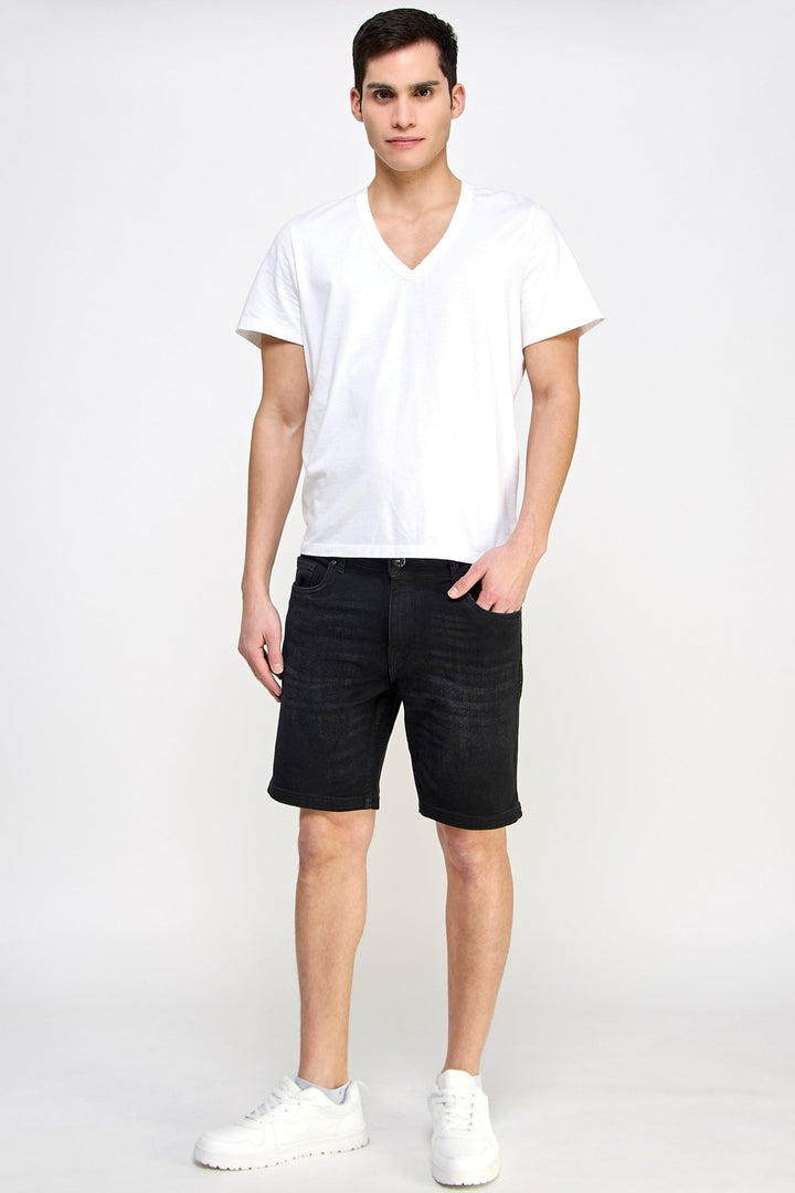 Basic Black Denim Shorts - MEN's Shorts - UrbanKoach