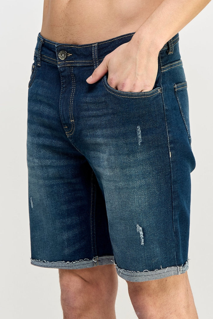 Fraying Denim Shorts - MEN's Shorts - UrbanKoach
