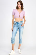 Load image into Gallery viewer, Luxe Crop Denim Jeans - Ladies Trousers - UrbanKoach