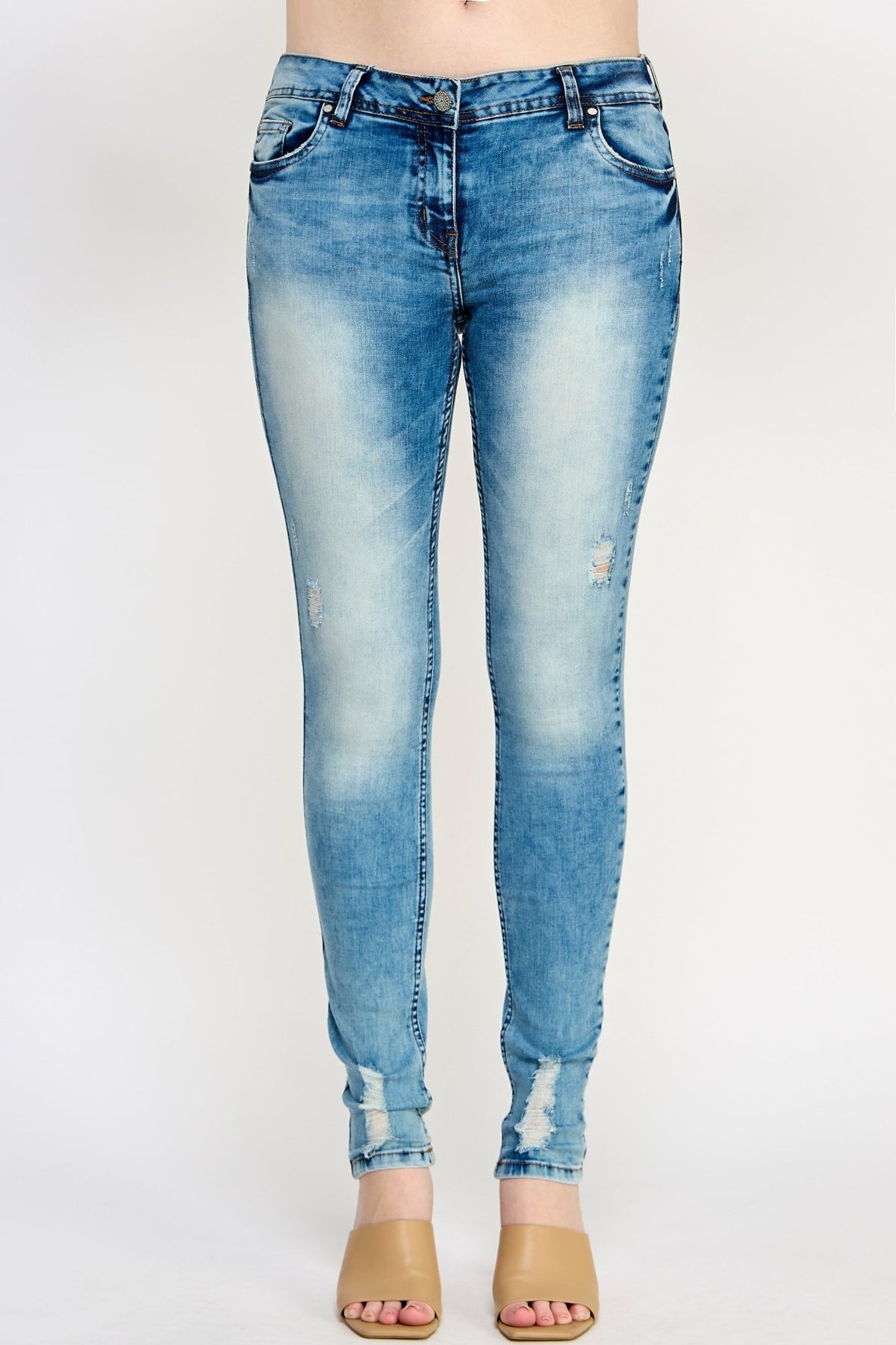 Mid - Blue Denim Jeans - Ladies Trousers - UrbanKoach