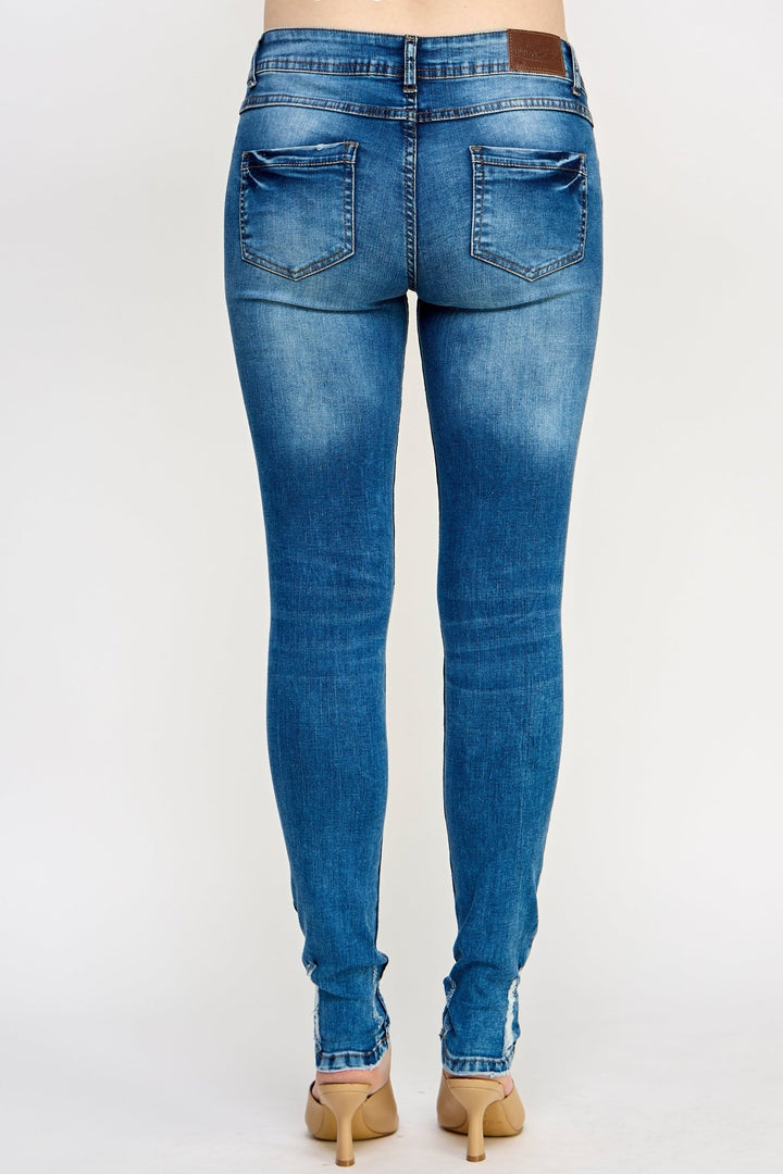 Ripped Straight Fit Denim Jeans - Ladies Trousers - UrbanKoach