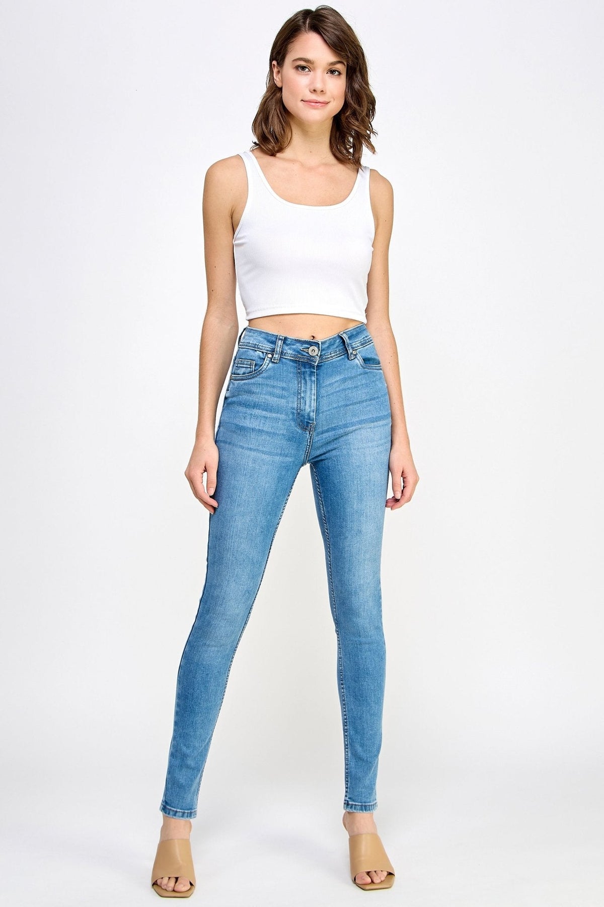 Skinny High Rise Denim Jeans - Ladies Trousers - UrbanKoach