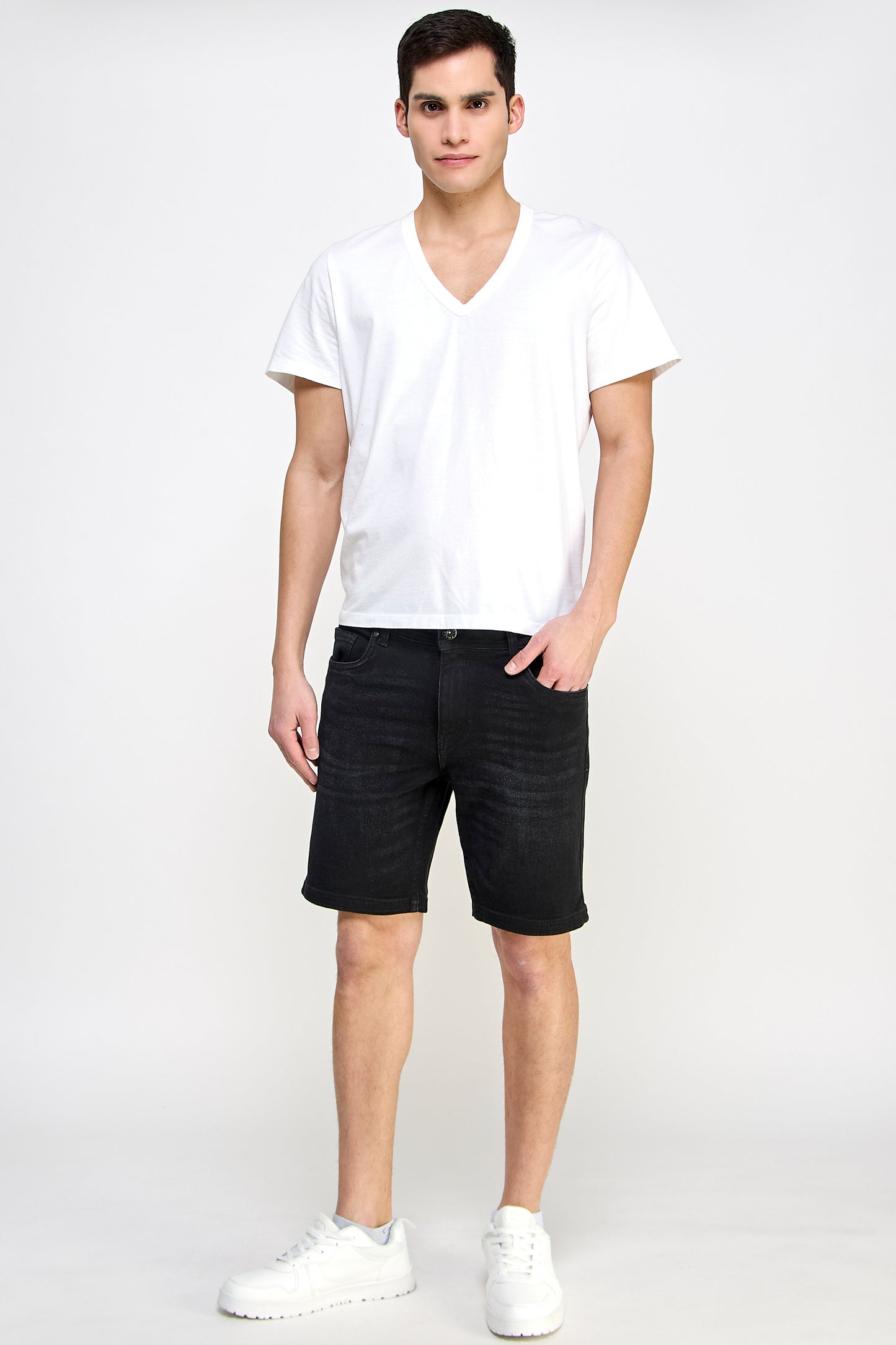 Basic Black Denim Shorts