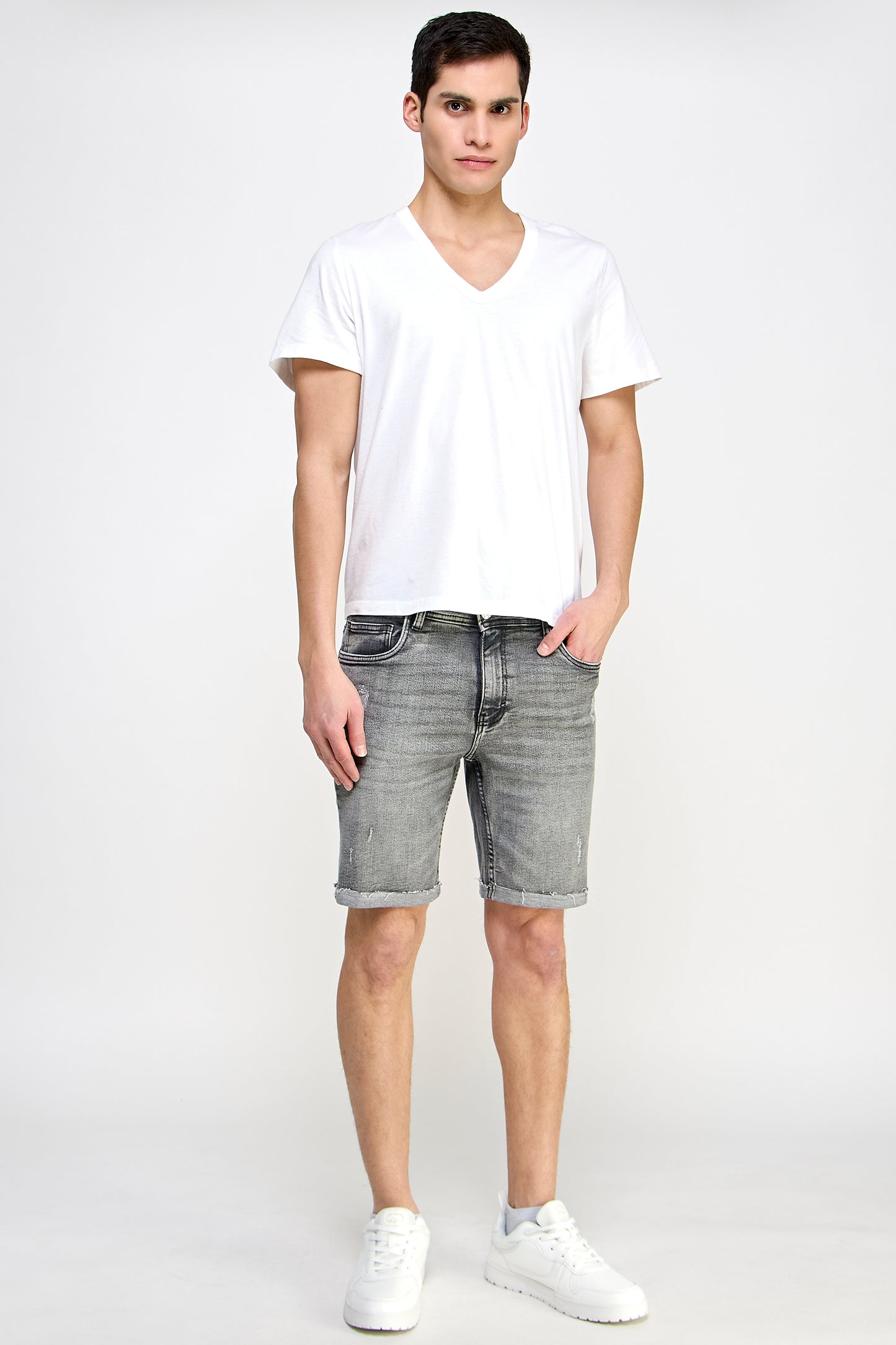 Charcoal Denim Shorts