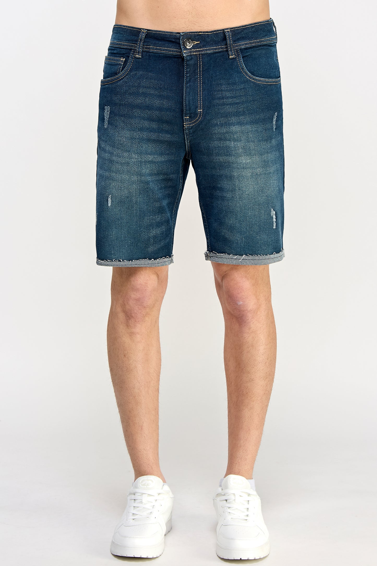 Fraying Denim Shorts