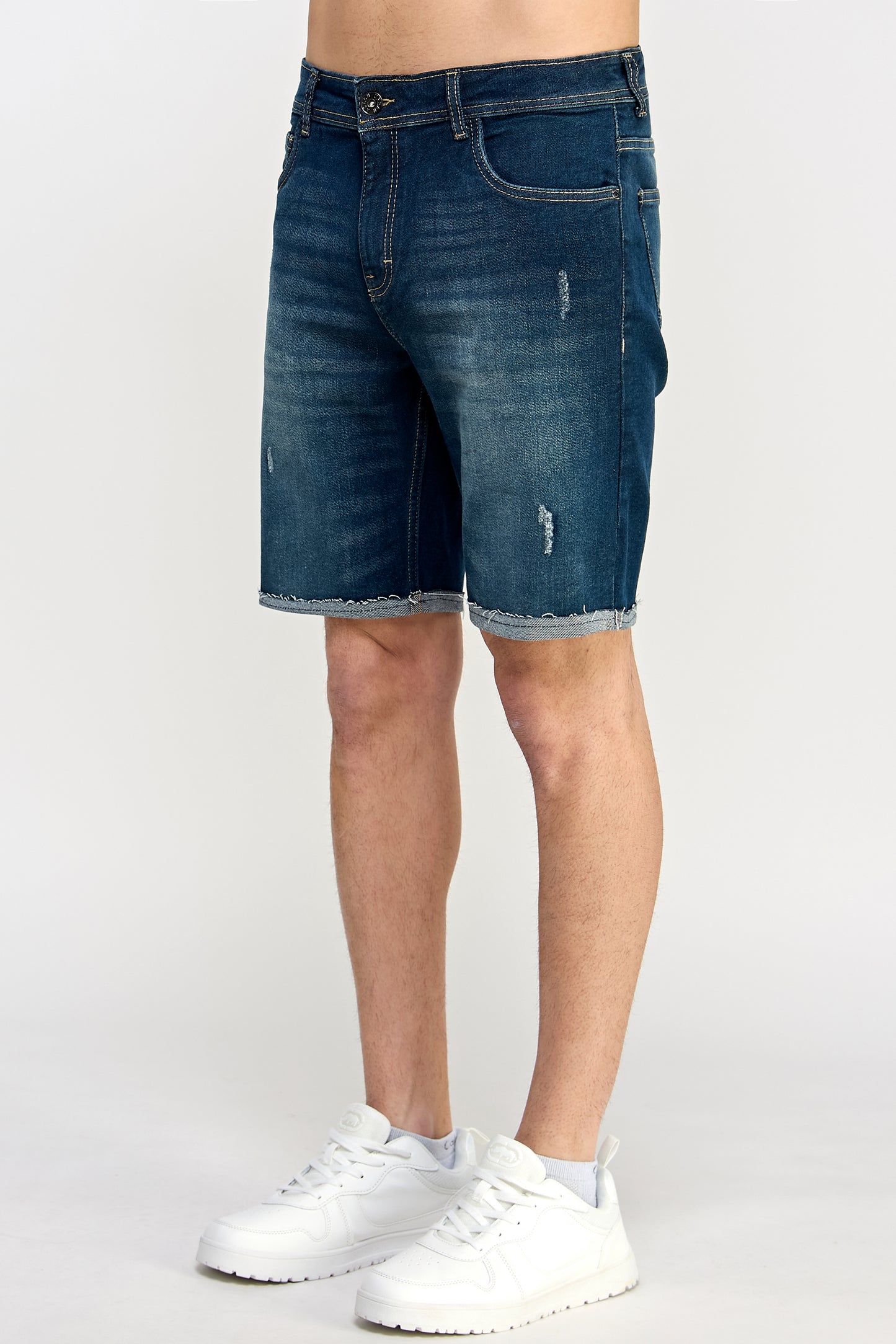 Fraying Denim Shorts