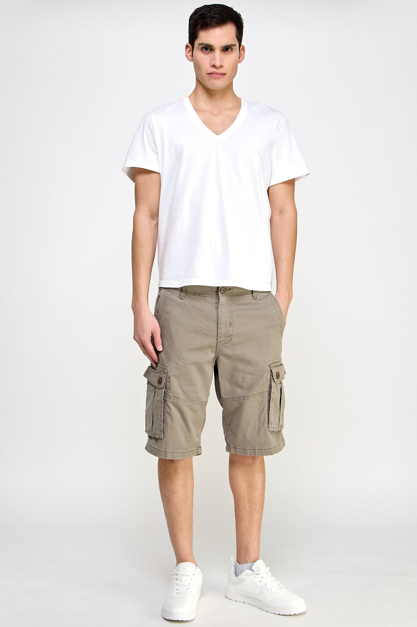 Beige Cargo Shorts