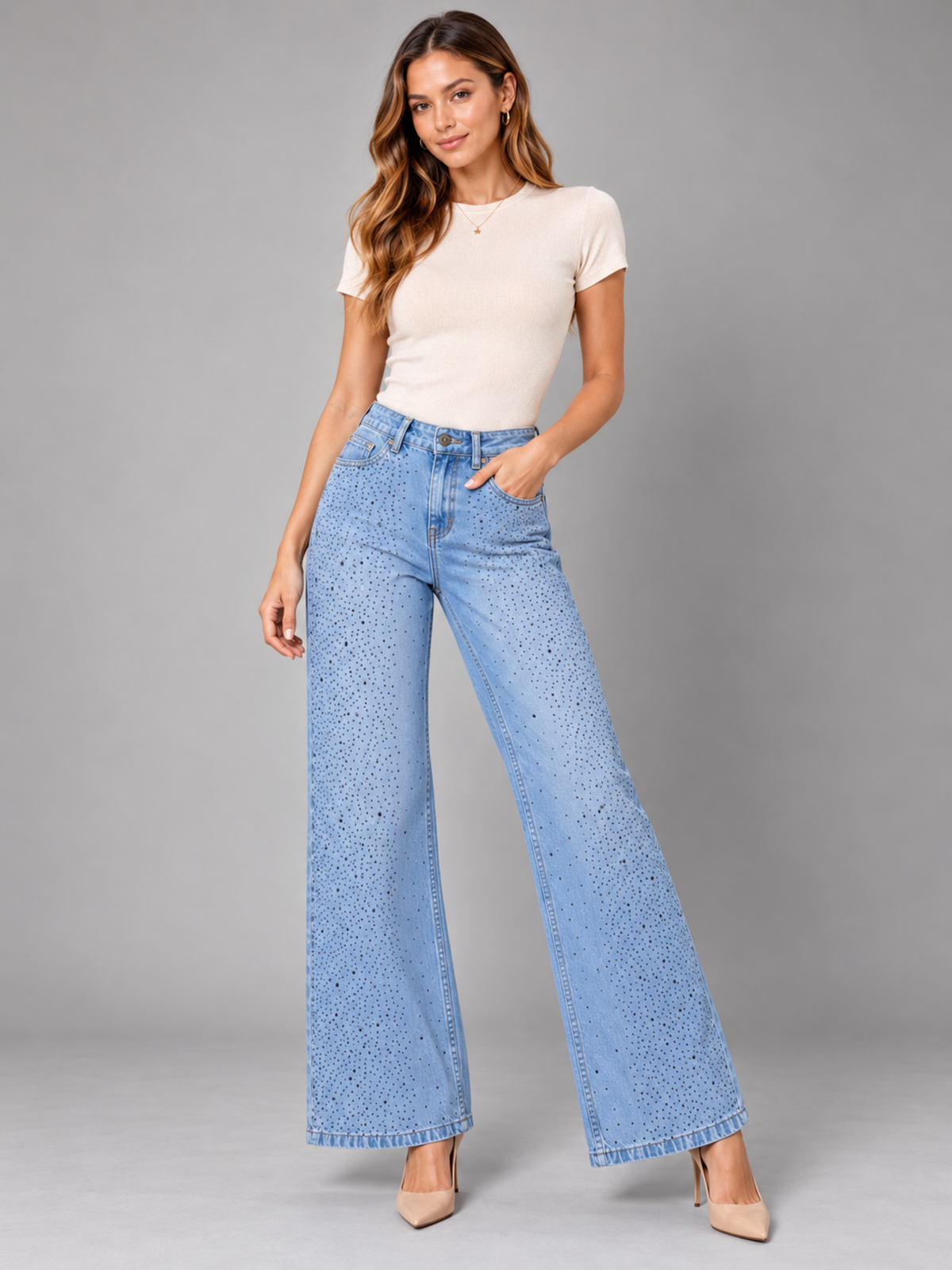 Caspian Bead denim jean