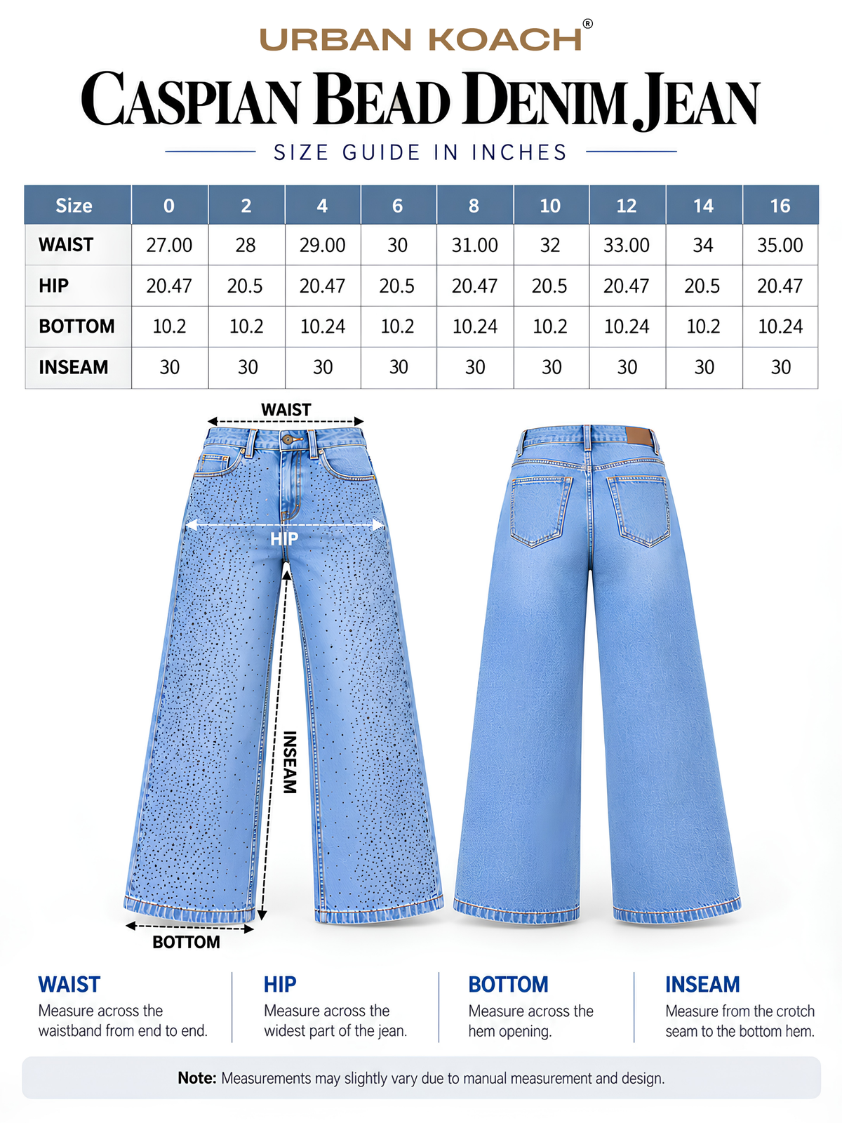 Caspian Bead denim jean