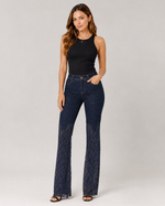 Load image into Gallery viewer, Indigo Spark Crochet Slim-Leg Jeans