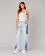 Load image into Gallery viewer, Blue Ice Shadow-Panel Slim-Leg Jeans