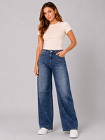 Load image into Gallery viewer, Heartlight Crystal Barrel-Leg Jeans