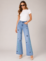 Load image into Gallery viewer, Meadow Border Slim-Leg Jeans