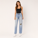 Load image into Gallery viewer, Bloom Break Distressed Slim-Leg Jeans