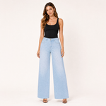 Load image into Gallery viewer, Silver Mist Crystal Wide-Leg Jeans