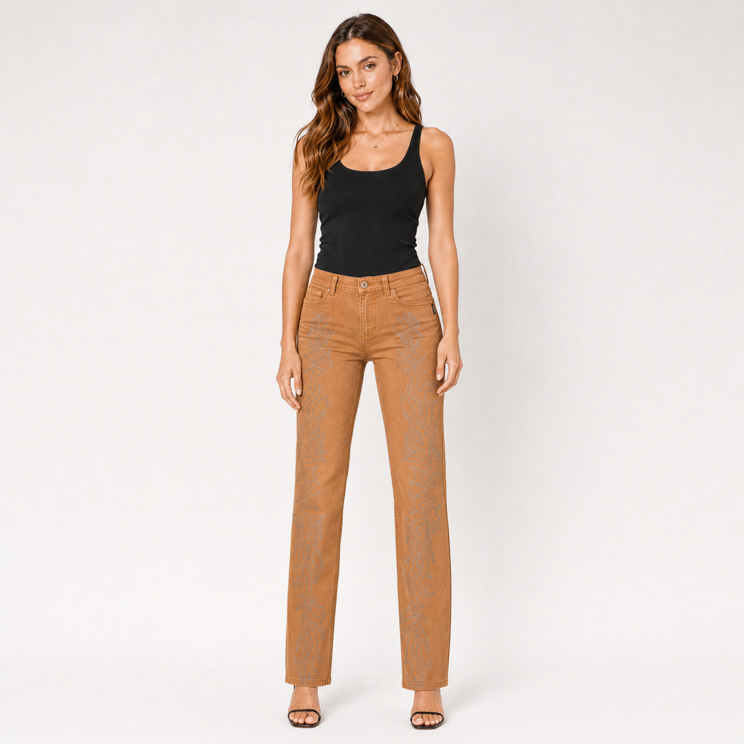 Copper Spark Slim-Leg Jeans