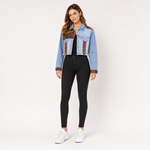Load image into Gallery viewer, Boho Tapestry Cropped Denim Jacket