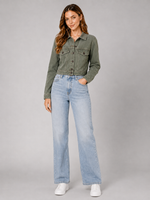 Load image into Gallery viewer, Olive Utility Denim Jacket