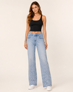 Load image into Gallery viewer, Starlit Rhinestone Straight-Leg Jeans