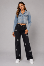 Load image into Gallery viewer, Moonflower Patch Straight-Leg Jeans