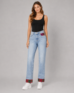 Load image into Gallery viewer, Festival Trim Cropped Denim Jacket