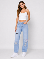 Load image into Gallery viewer, Single Spark Distressed Straight-Leg Jeans