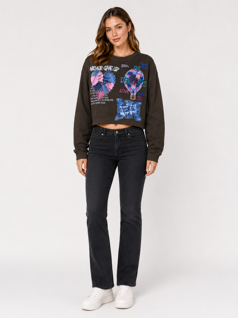 Mocha Mix Graphic Fleece Sweatshirt