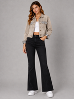 Load image into Gallery viewer, Desert Fringe Patchwork Denim Jacket