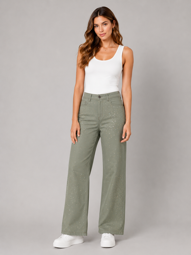 Sage Drift Wide-Leg Jeans