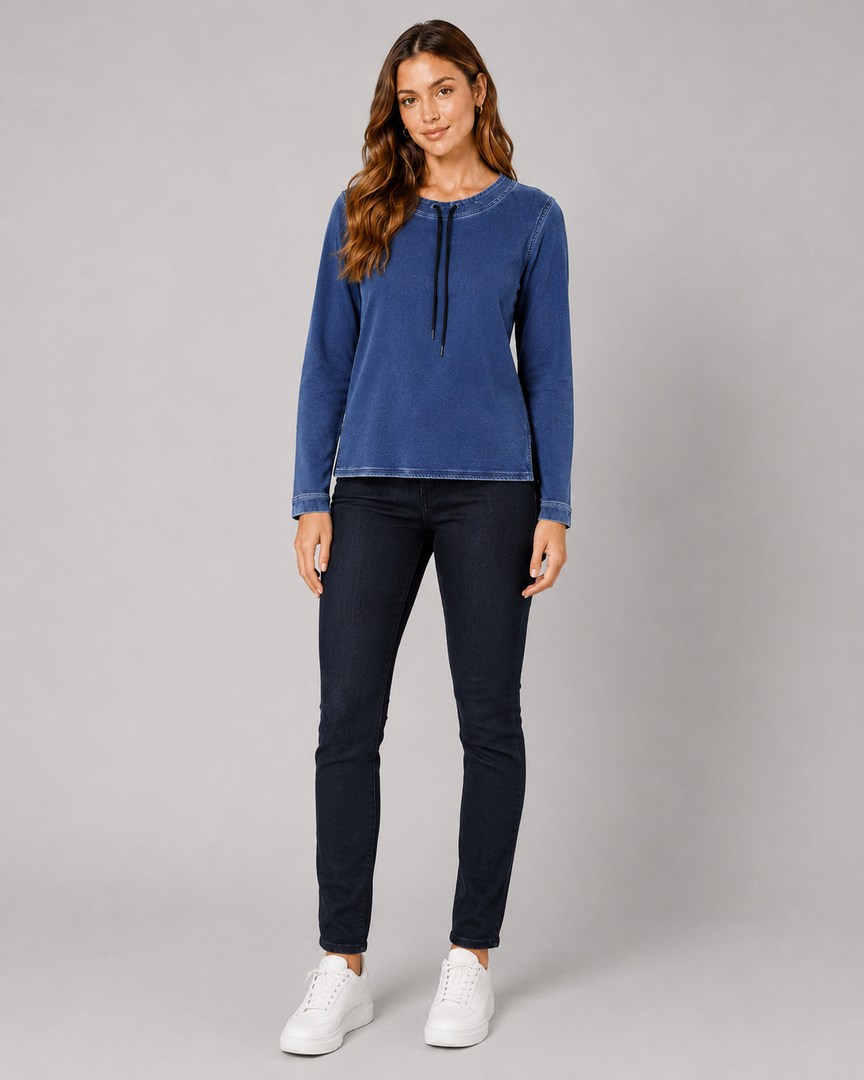 Blue Horizon Denim Sweatshirt