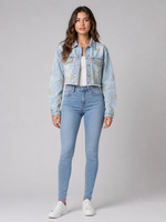Load image into Gallery viewer, Golden Meadow Embroidered Denim Jacket