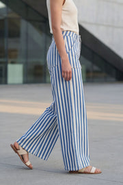 Blue Stripes Wide Leg Jean