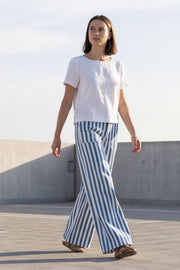 Blue Stripes Wide Leg Jean