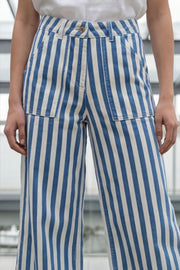 Blue Stripes Wide Leg Jean