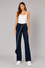 Load image into Gallery viewer, Wave Trim Straight-Leg Jeans