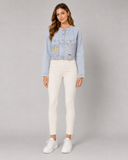 Garden Muse Embroidered Denim Jacket