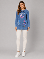 Load image into Gallery viewer, Free Spirit Collage Longline Denim Sweatshirt