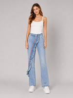 Load image into Gallery viewer, Diner Patch Light-Wash Straight-Leg Jeans