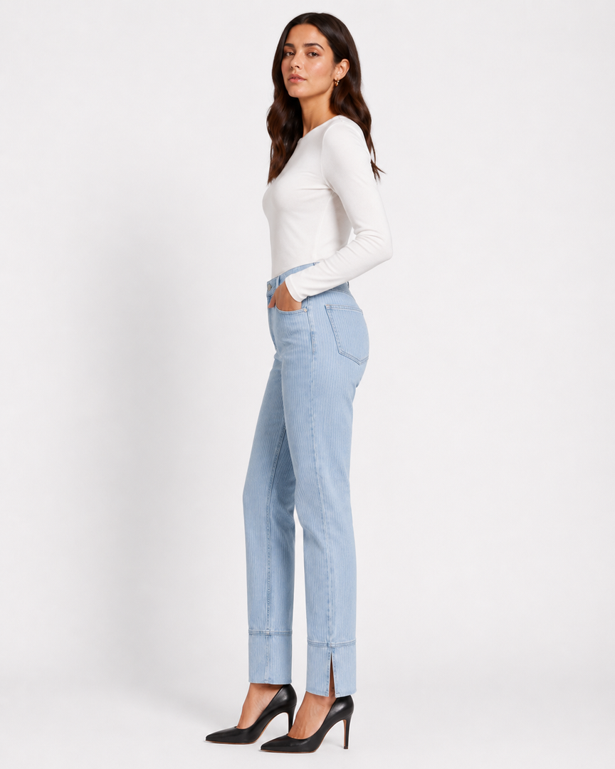Slant Line Denim Jeans