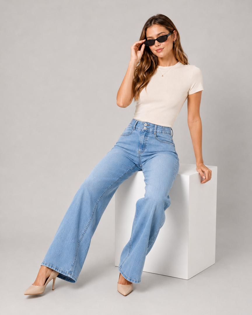 Stovepipe denim jean