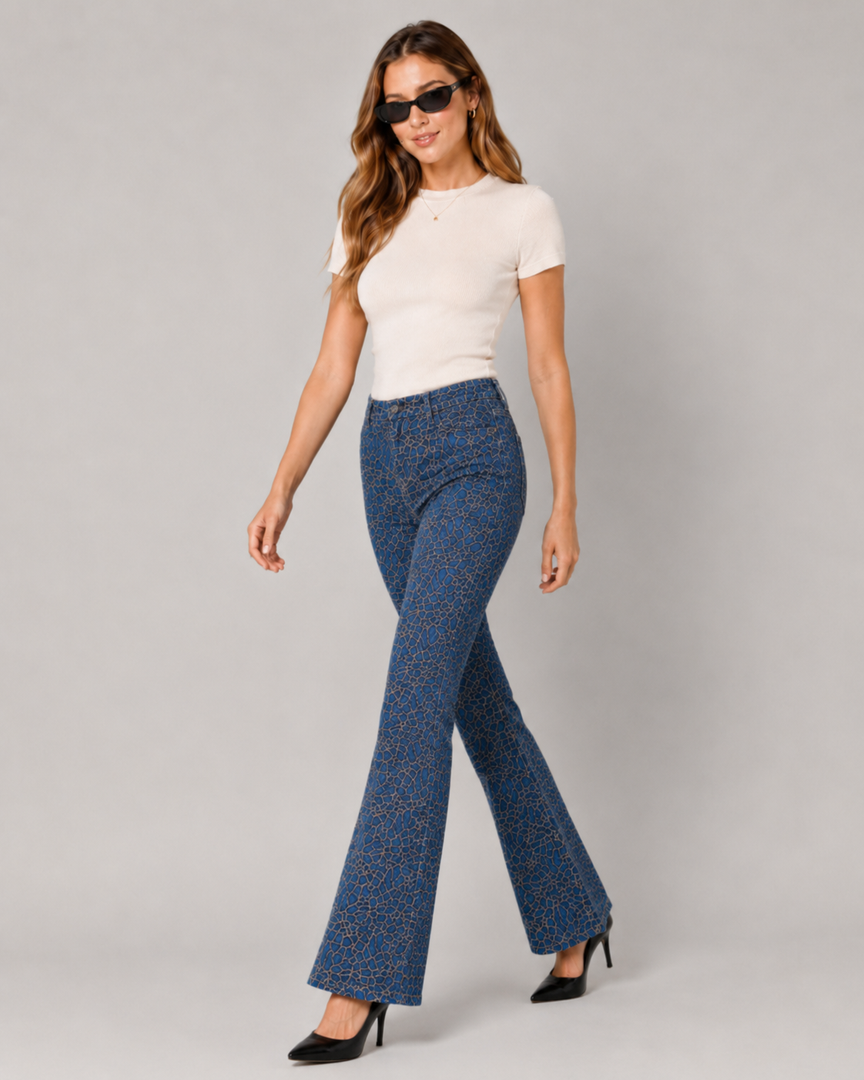 Flora Flare Embroidered Jeans