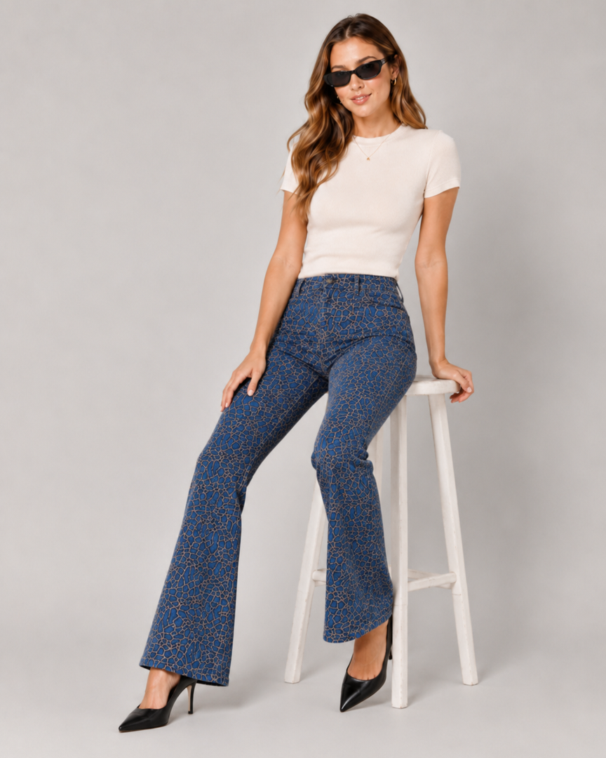 Flora Flare Embroidered Jeans