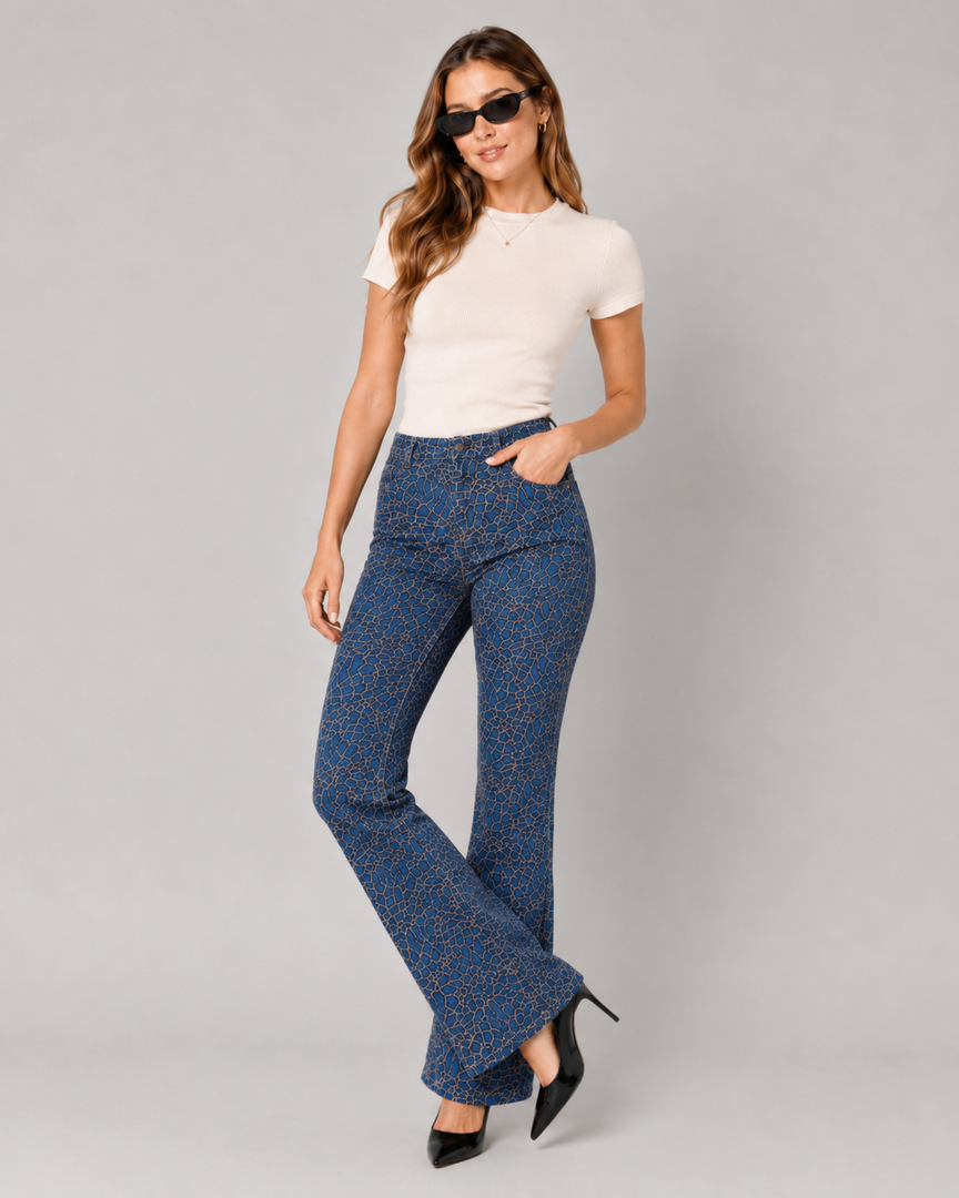 Flora Flare Embroidered Jeans