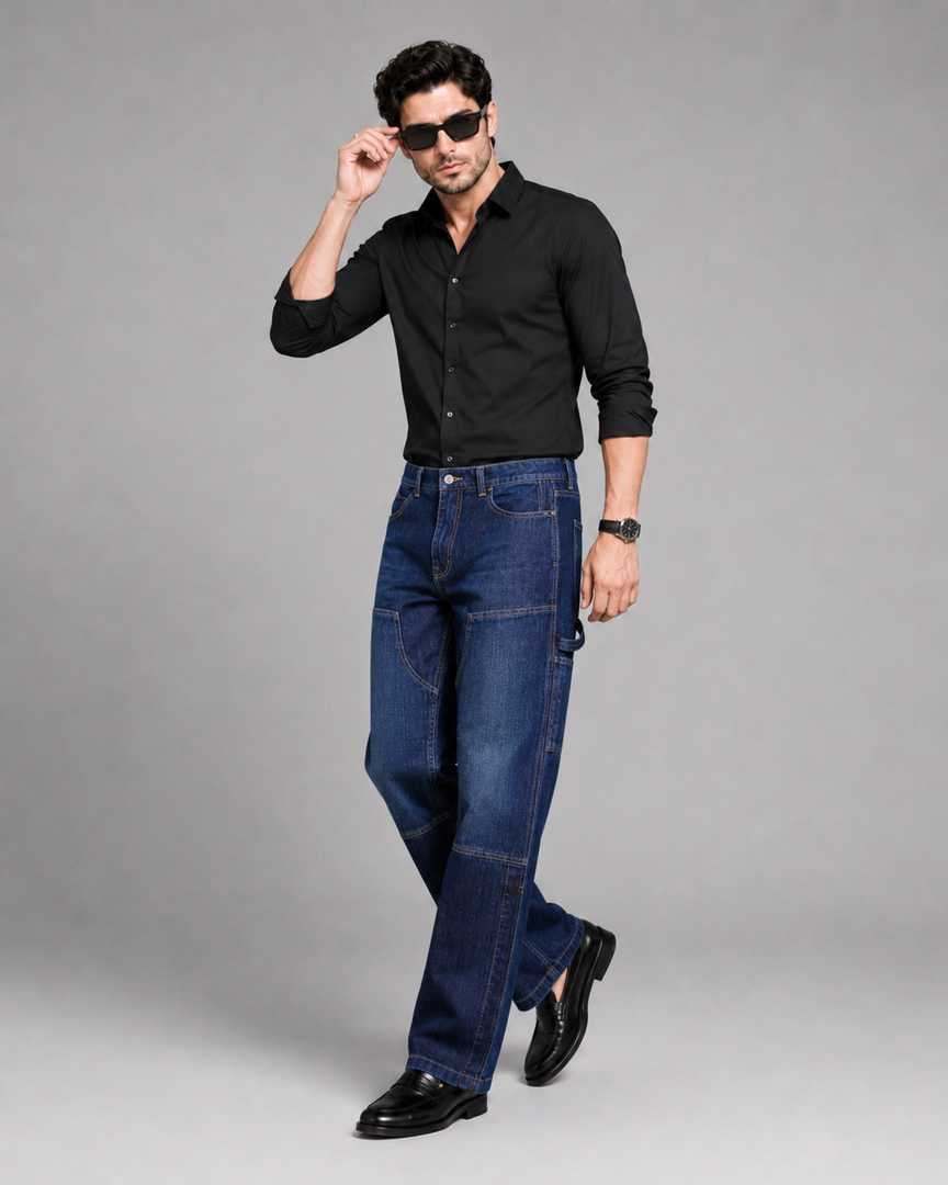 Midnight Linear cargo Jean