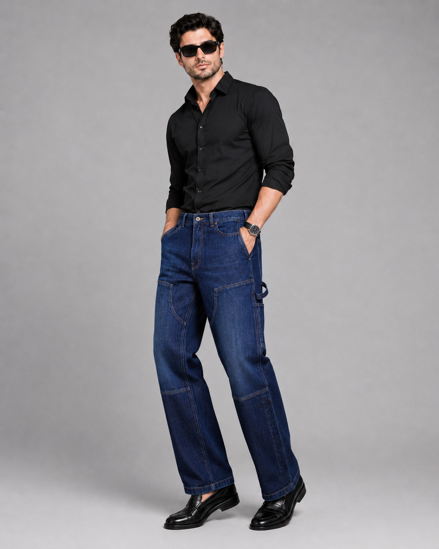 Midnight Linear cargo Jean