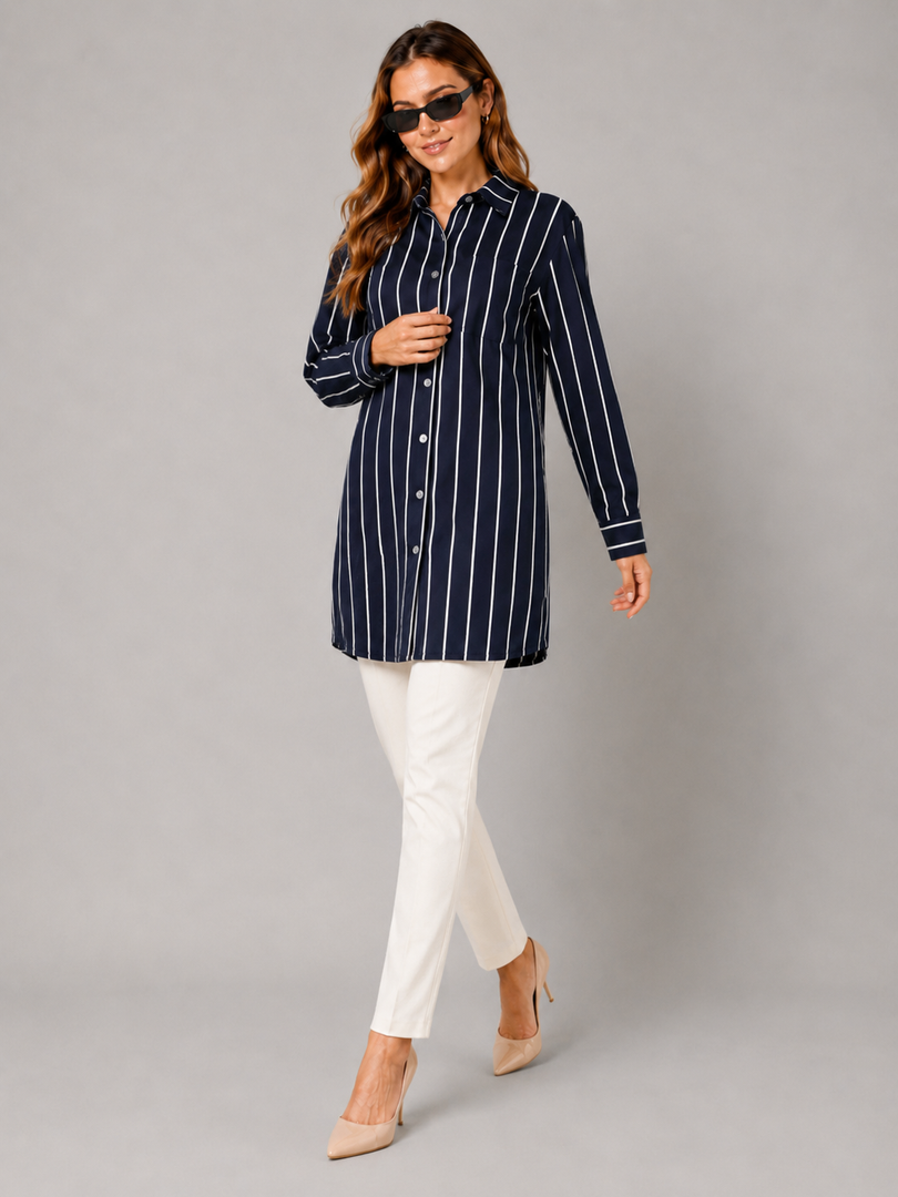 Draped Tunic Casual Shirt